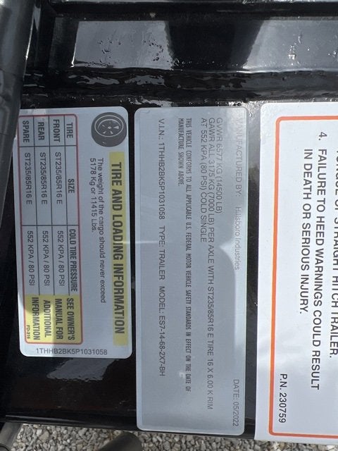 2022 HILLSBORO ENDURA ES7-14-68 Base