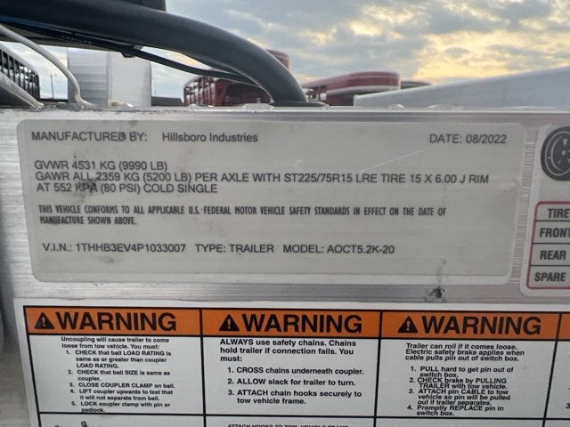 2023 HILLSBORO AOCT5.2K-20 Base